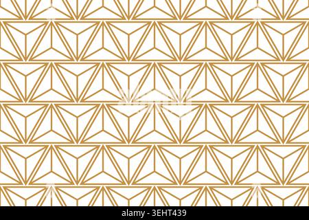 The geometric pattern with lines. Seamless vector background. White and gold texture. Graphic modern pattern. Simple lattice graphic design Stock Vector