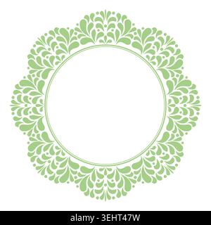 Decorative frame Elegant vector element for design in Eastern style, place for text. Floral green border. Lace illustration for invitations and greeting cards Stock Vector