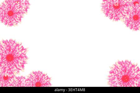 A floral frame background featuring vibrant red dahlia flowers with elegant gradient tones. Decorative and stylish botanical design, ideal for banners Stock Vector