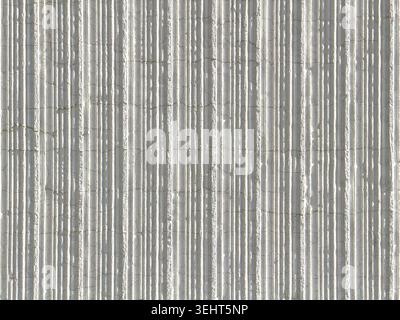 white painted rough ribbed plaster wall with fine cracks. vertical stripes pattern. Stock Photo