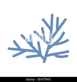 Cute Blue Coral Vector Illustration Stock Vector