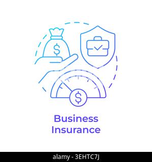 Business insurance blue gradient concept icon Stock Vector