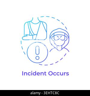 Incident occurs blue gradient concept icon Stock Vector
