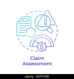 Claim assessment blue gradient concept icon Stock Vector