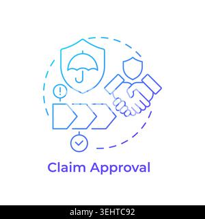 Claim approval blue gradient concept icon Stock Vector