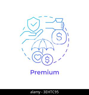 Premium blue gradient concept icon Stock Vector