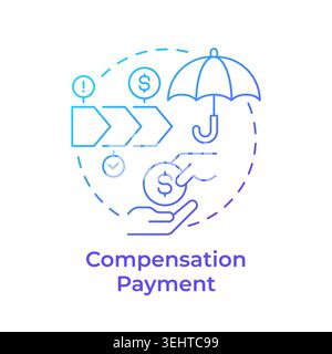 Compensation payment blue gradient concept icon Stock Vector