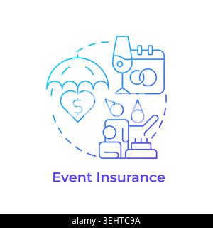 Event insurance blue gradient concept icon Stock Vector
