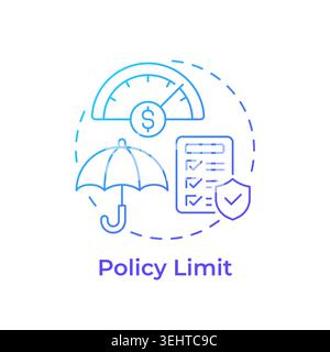 Policy limit blue gradient concept icon Stock Vector