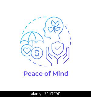 Peace of mind blue gradient concept icon Stock Vector