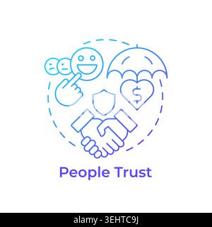 People trust blue gradient concept icon Stock Vector