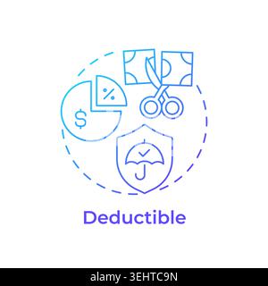 Deductible blue gradient concept icon Stock Vector