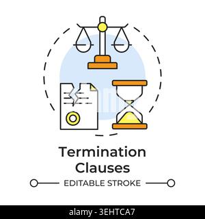 Termination clauses multi color concept icon Stock Vector