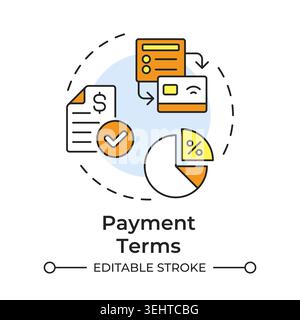 Payment terms multi color concept icon Stock Vector