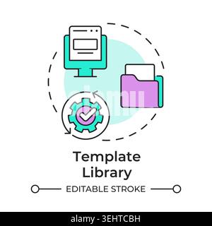 Template library multi color concept icon Stock Vector