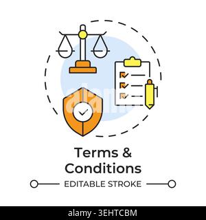 Terms and conditions multi color concept icon Stock Vector
