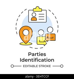 Parties identification multi color concept icon Stock Vector
