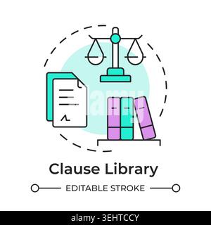 Clause library multi color concept icon Stock Vector