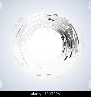 Abstract digital ring interface made from layered geometric arc blocks Stock Vector