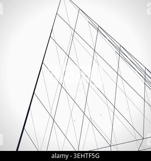Abstract futuristic pyramid structure rendered as a clean geometric network background Stock Vector