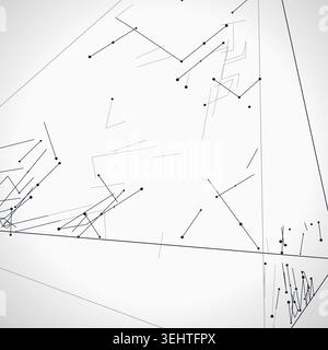 Abstract futuristic pyramid structure rendered as a clean geometric network background Stock Vector