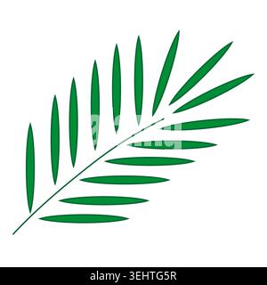 Tropical plant foliage icon. Green palm leaf symbol. Jungle nature Vector element. Decorative natural branch. Stock Vector