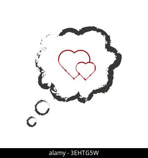 Extraordinary heart icon. Thinking bubble Vector. Passionate dream collection. Psychological cardiovascular thoughts. Stock Vector