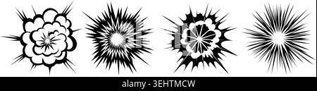 Starburst explosion shapes Stock Vector