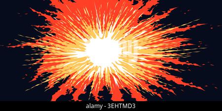White yellow red explosion background Stock Vector