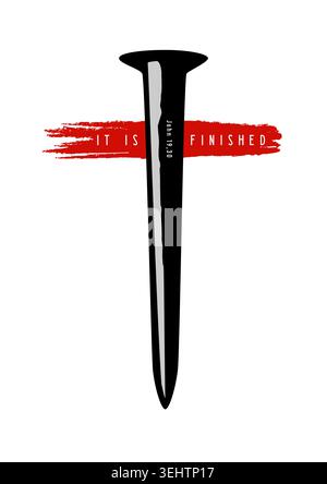 Christian cross for gift or merch printing. Creative artistic design Stock Vector