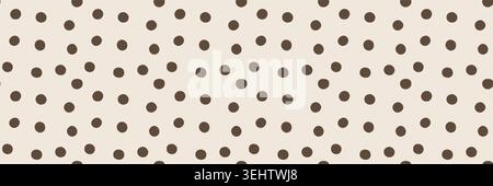 Minimal seamless vector pattern with organic polka dots, Neutral colors natural dot shapes simple background Stock Vector