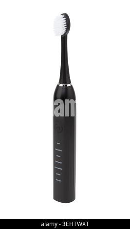 Electric sonic toothbrush offering multiple settings for dental care isolated on a white background Stock Photo