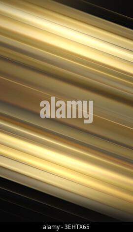 Golden abstract lines with glowing highlights and dark shadows creating a modern artistic background pattern with diagonal movement Stock Photo