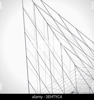 Abstract futuristic pyramid structure rendered as a clean geometric network background Stock Vector