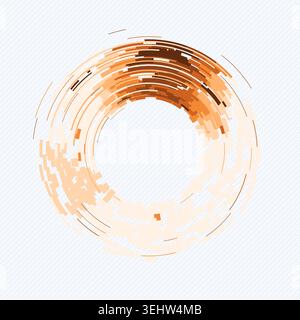 Abstract digital ring interface made from layered geometric arc blocks Stock Vector