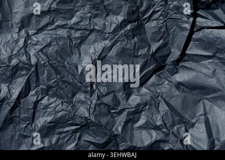 Close-up of wrinkled black tissue paper Stock Photo