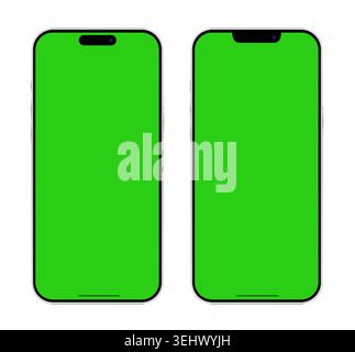 Two modern iphone 17 promax and previous model mockups. Stock Vector