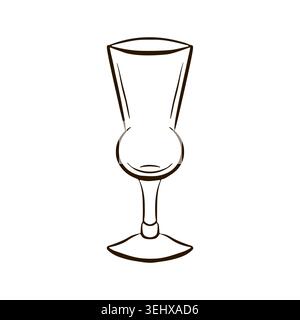 Simple beer Thistle Glasses in line art style. Elegant drink container for pub, bar menu or alcoholic beverage shop. Minimalist black outline on white Stock Vector