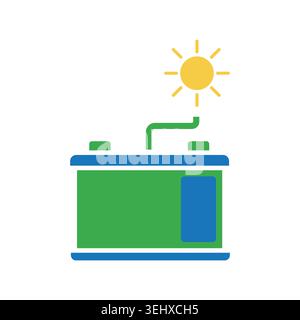 Solar battery storage icon illustration Stock Vector