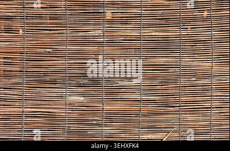 Old Japanese curtain texture, Bamboo curtain floor pattern texture and background. Stock Photo