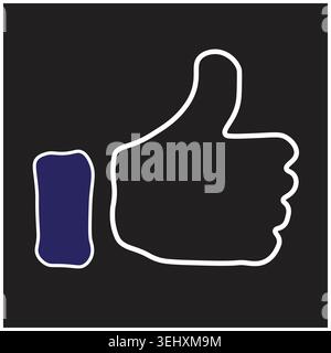 Like thumb icon with smartphone silhouette Stock Vector