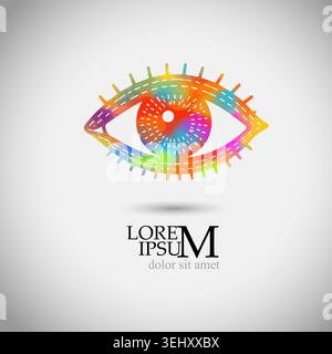 eye logo Hand drawn. Not AI, vector illustration. Stock Vector