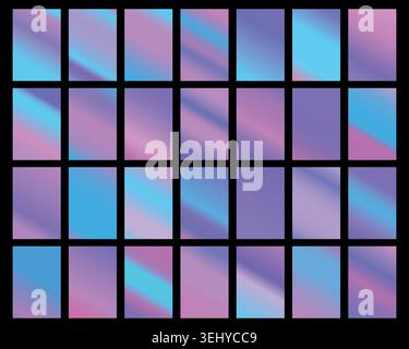 Mobile screen lock display collection of colorful backgrounds in trendy neon colors. Modern screen vector design for mobile app. Soft color abstract Stock Vector