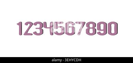 Set of colorful numbers. Vector illustration. Template elements for greeting card, web design. Mathematics educational children game Stock Vector