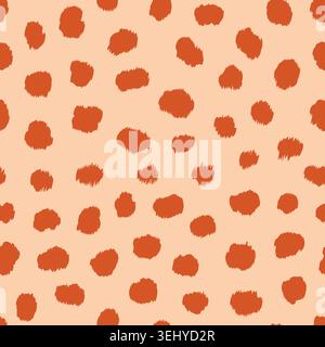 Seamless vector patten with minimalist leopard print. Light background with dark brown spots , clean two-color animal print design. Mdern, graphic Stock Vector