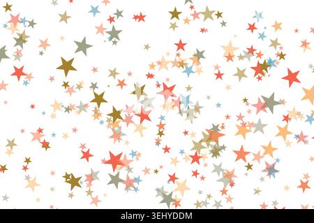 Bright Color stars confetti background. Splash effect banner. Vector abstract illustration with blurred drops of rain for wallpaper, wrapping paper Stock Vector