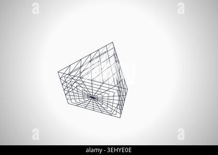 Abstract futuristic pyramid structure rendered as a clean geometric network background Stock Vector
