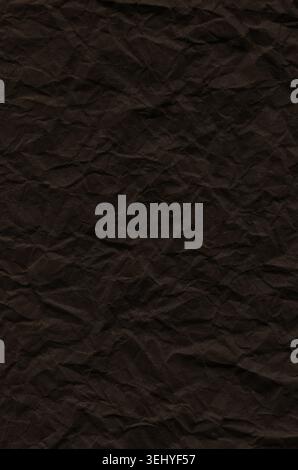 High resolution dark brown crumpled paper texture background abstract textured backdrop for design Stock Photo
