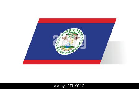 Flag of Belize. National symbol in official colors. Template icon. Vector background Stock Vector
