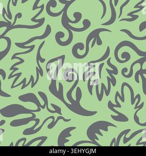 Seamless blooming floral pattern based on hand drawn art ornaments. Colorful flowers on color background. Vector illustration. Simple minimalistic Stock Vector
